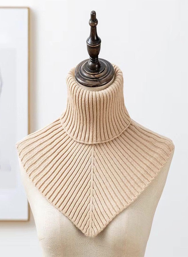 QERPON Winter Knitted Collar Women Knitted Turtleneck Scarf Shoulder Wraps Solid Scarf for Fashionable Women - Image 5